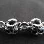 CHUNKY FAT SKULL 925 SOLID STERLING SILVER CHAIN MEN'S ROCKSTAR BRACELET 9"