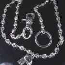 925 STERLING SILVER MULTIPLE SKULL CHOPPER BIKER CHOPPER WALLETCHAIN 26"