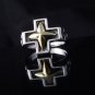 925 STERLING SILVER GOTHIC DIAMOND SHAPE CROSS MOTORCYCLE RIDER RING US SZ 6-15