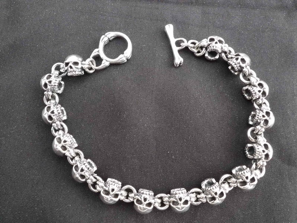 Chunky Fat Skull 925 Solid Sterling Silver Chain Men S Rockstar