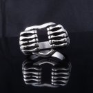 STAINLESS STEEL HEART HOLDING HAND BIKER CHOPPER RING US SZ 8-14