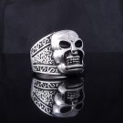 316l STAINLESS STEEL TRIBAL SKULL BIKER MOTORCYCLE RIDER RING US SZ 8-12