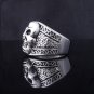 316l STAINLESS STEEL TRIBAL SKULL BIKER MOTORCYCLE RIDER RING US SZ 8-12