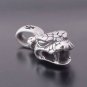 925 Sterling Silver massive Biker Python Head Pendant