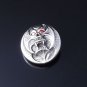 925 SILVER CUSTOM TRIBAL MONSTER EYE RED BIKER SNAPS BUTTON