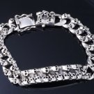 SKULL YARD 925 SILVER BIKER CHOPPER BRACELET 8"