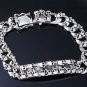 SKULL YARD 925 SILVER BIKER CHOPPER BRACELET 8"