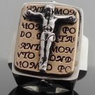 925 STERLING SILVER JESUS CRUCIFIX CROSS BIKER RING US sz 10, 11, 12