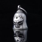 AMERICAN MOTORCYCLE RIDER FLAMING SKULL PEWTER BIKER BELL