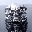 925 STERLING SILVER CLAW AXE BLACK ONYX GEM BIKER MEN'S RING US sz 12
