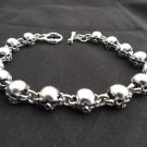 925 STERLING SILVER FATTY SKULL LINK CHOPPER BRACELET 10"