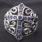 925 Sterling Silver Gothic Cross Music Player Bike Rider Outlaw Ring US sz 11