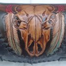 CARVED BULLHORN SNAKE SKIN MOTORCYCLE CHOPPER BIKER FORK TOOL KIT BAG