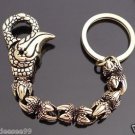 BRASS DRAGON CLAW CLASP CHOPPER BIKER KEYRING 6.25"
