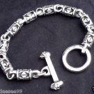 TRIBAL SKULL CARD LINK CHOPPER ROCKSTAR BRACELET 8.5"