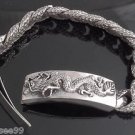 .925 STERLING SILVER DRAGON BALL LINK CHOPPER BIKER CHOPPER BRACELET 9"