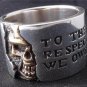 925 STERLING SILVER HALF SKULL BIKER MEN´S RING US sz 12