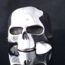 925 STERLING SILVER KEITH RICHARD SKULL BIKER MEN´S RING US sz 10