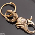 BRASS DRAGON CLAW LINK CLASP CHOPPER BIKER KEYRING 3.3 "