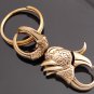 BRASS DRAGON CLAW LINK CLASP CHOPPER BIKER KEYRING 3.3 "
