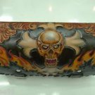 CARVED SKULL FLAME Cross MOTORCYCLE CHOPPER BIKER FORK TOOL KIT BAG