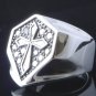 925 STERLING SILVER GOTHIC CROSS ZIRCONIA GEM BIKER RING US SZ 7 TO 15