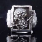 925 STERLING SILVER SKULL ROSE BONE ZIRCON RING CHOPPER RING US sz 6 to 15