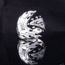 925 STERLING SILVER GUITAR FLYING V TRIBAL BIKER RING US sz 7 to 15