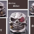 925 Silver 3D Skull Cigar Biker Live CZ To Ride Chopper Men's Ring sz 7 to 15