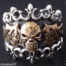 925 STERLING SILVER BAT WING SKULL RIDER BIKER RING US SZ 5 TO 15