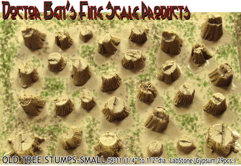 OLD TREE STUMPS-(LabStone-29pcs) Scale Model Masterpieces/Doctor Ben's HO/HOn3