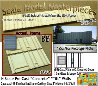 Tilt-Up Walls (BB)-TWO ELEVATED DOORS-1ea SM/LG (2pcs) - 20'x40' SMM-N/Nn3