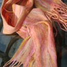 Sunset Cobweb Scarf, made from Merino wool and silk