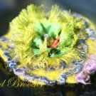 Felted brooch Fancy Feathers, from Merino wool