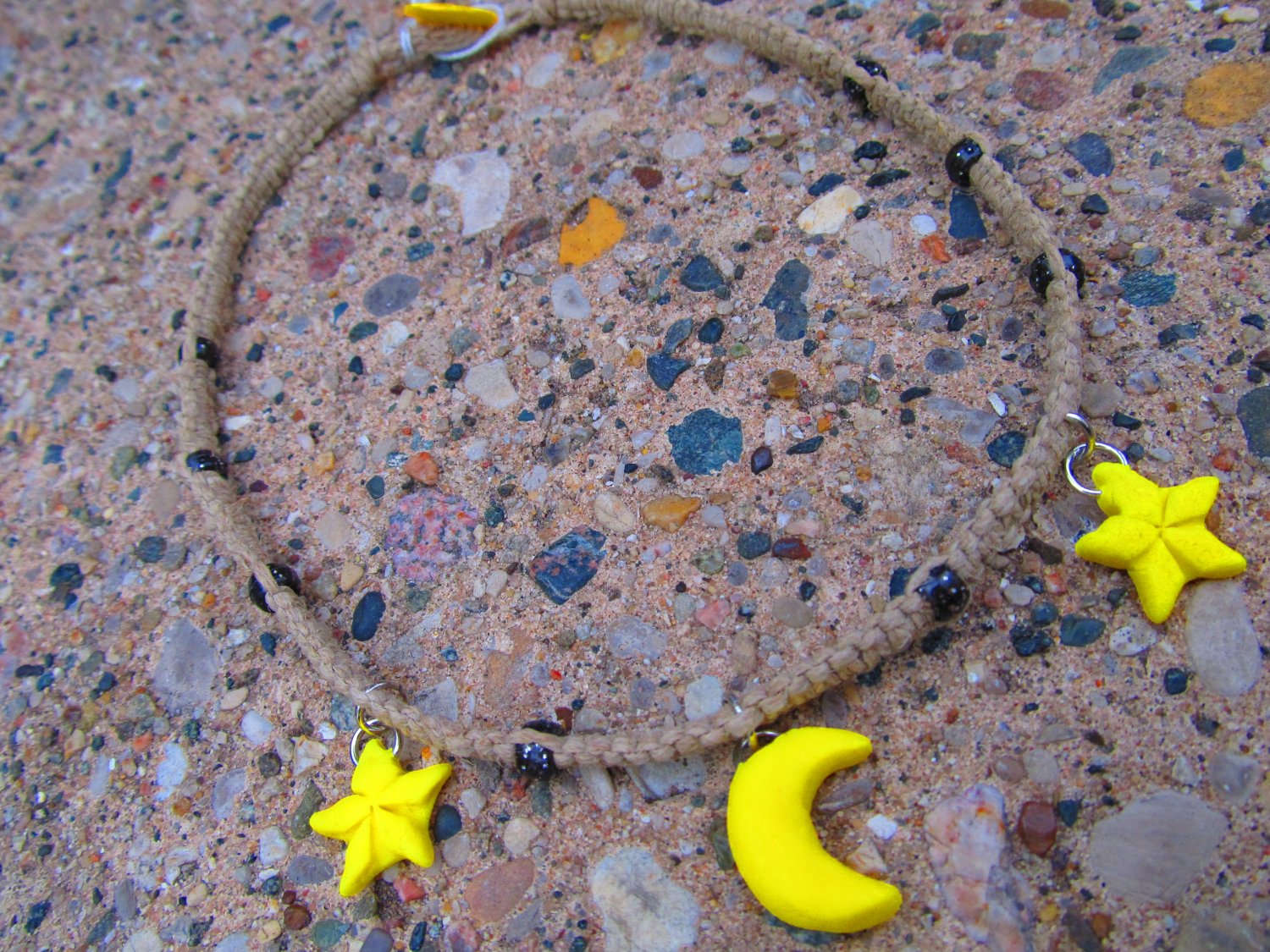 Stars and Moon Hemp Necklace