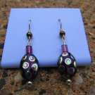 Purple Peacock Earrings