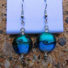 Blue Swirl Glass Earrings