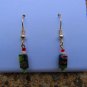 Red & Green Flower Earrings