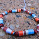 Blue & Orange Paper Bead Bracelet