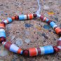 Blue & Orange Paper Bead Bracelet