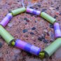 Purple & Green Paper Bead Bracelet