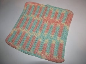 Green & Peach Hot Pad