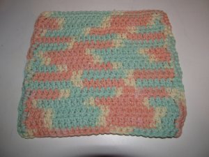 Green & Peach Hot Pad