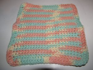 Green & Peach Hot Pad