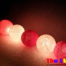 ping Set of 20 PCs. Red & White Thread Balls String Light for party and Christmas