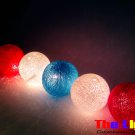 ping Set of 20 PCs. Red White & Blue Sky Thread Balls String Light for party and Christmas