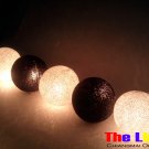ping Set of 20 PCs. Black & White Thread Balls String Light for party and Christmas