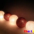 ping Set of 20 PCs. Brown & White Thread Balls String Light for party and Christmas