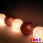 ping Set of 20 PCs. Brown & White Thread Balls String Light for party and Christmas