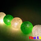 ping Set of 20 PCs. Light Green & White Thread Balls String Light for party and Christmas